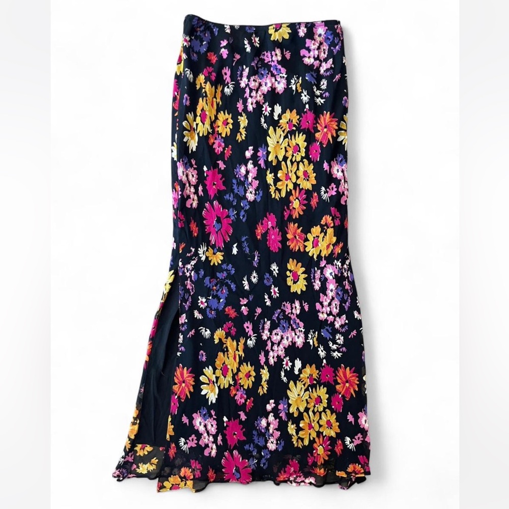 Express Silk Floral Maxi Skirt - Multicolor